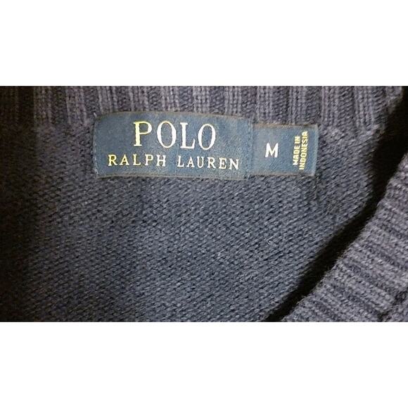 Men's Polo Ralph Lauren Pullover Crew Neck Sweater Navy Blue - Medium - Picture 3 of 5